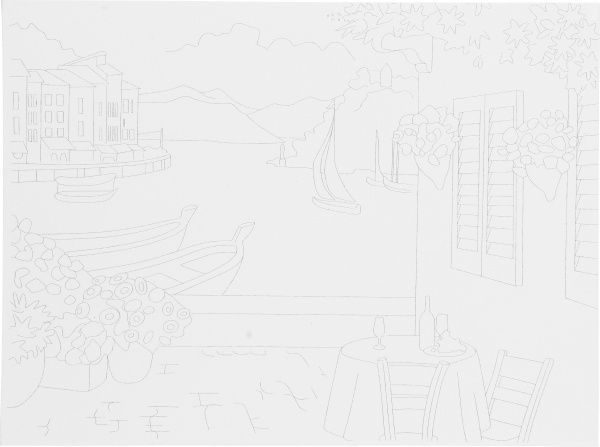 Полотно на картоні з контуром Морські пейзажі №3 ROSA 