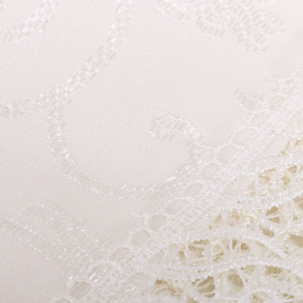 Скатерть с гипюром KDK прямоугольная 160x220 см кремовый Karna 