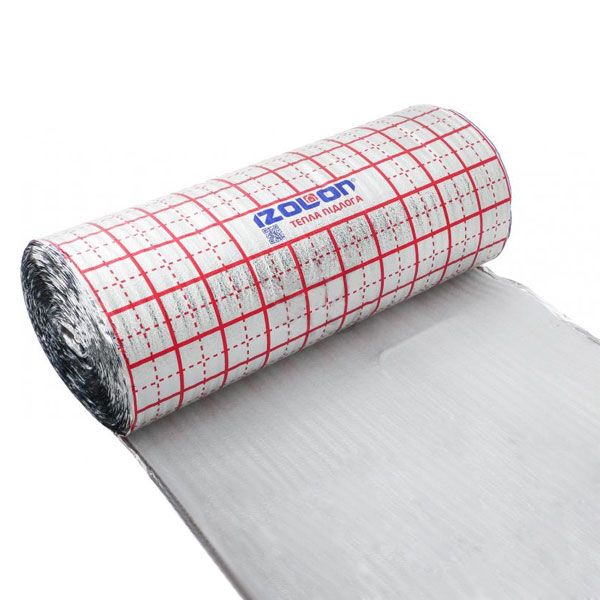 Полотно Izolon 3 мм с металлизированной пленкой и разметкой под теплый пол