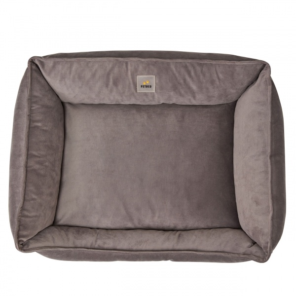 Лежак PETBED Velor Комфорт XL 110x70x27 см темно-серый