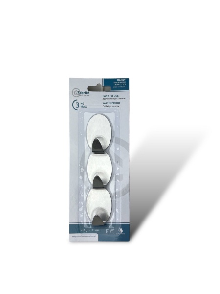 Крючок PRC самоклеющийся HARDY набор 3 шт для мебели и ванной комнаты