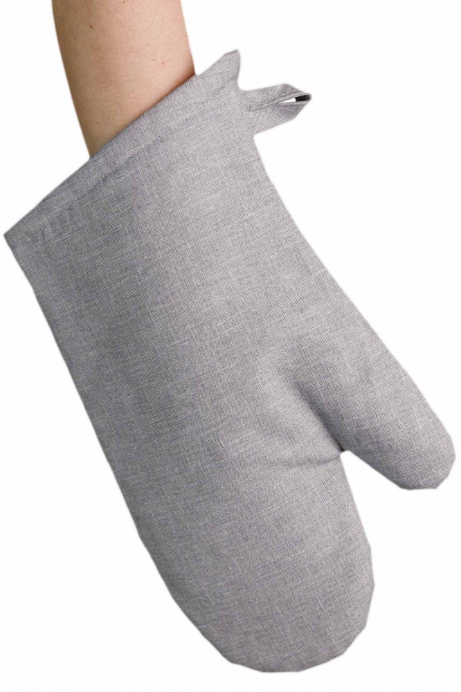 Прихватка-варежка Листья 18x31 см серый Прованс