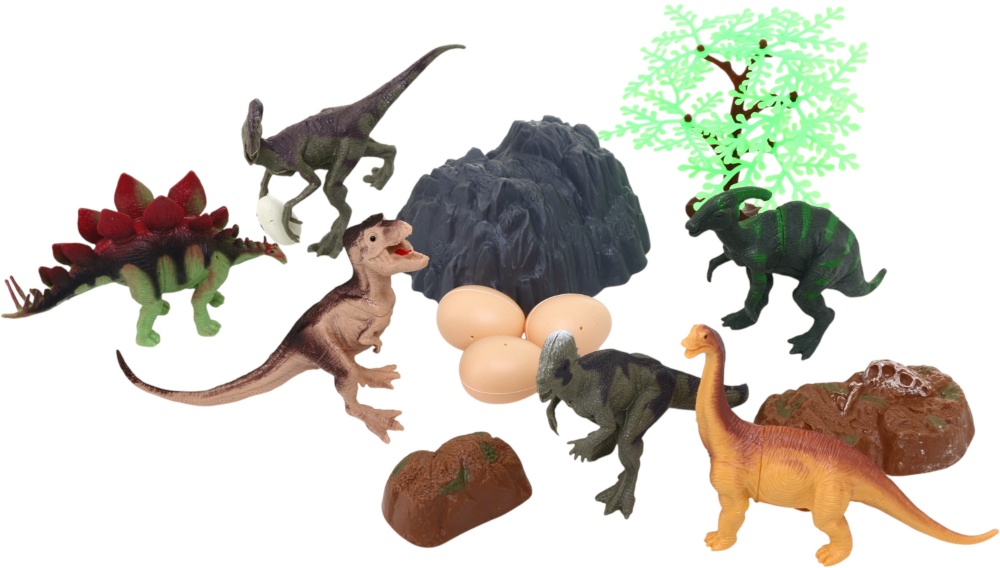 Игровой набор PIXIE яйцо динозавры 13 шт. 18.5х14.5 см пластик YX-DT01-1