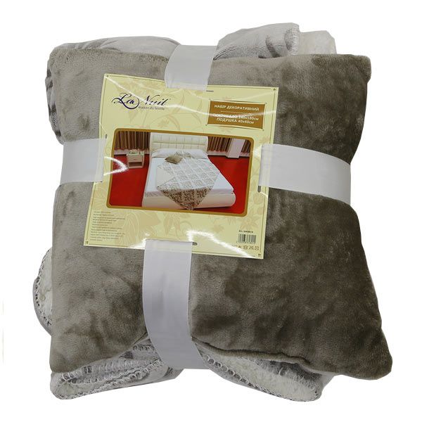 Набір La Nuit плед 140x180 см + подушка 40x40 см бежевий