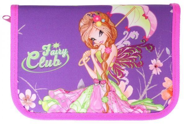 Пенал 1 отворот Fairy Club 99105 CLASS фиолетовый с розовым