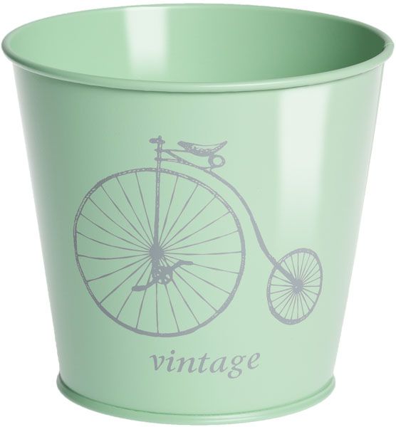 Кашпо декоративне Сірий велосипед на зеленом (глянець) 1 л METID