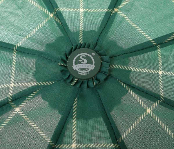 Зонт Узор прямоугольный, складной, автомат зеленый 