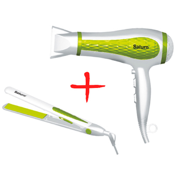 Набор фен + выпрямитель для волос Saturn ST-HC7328