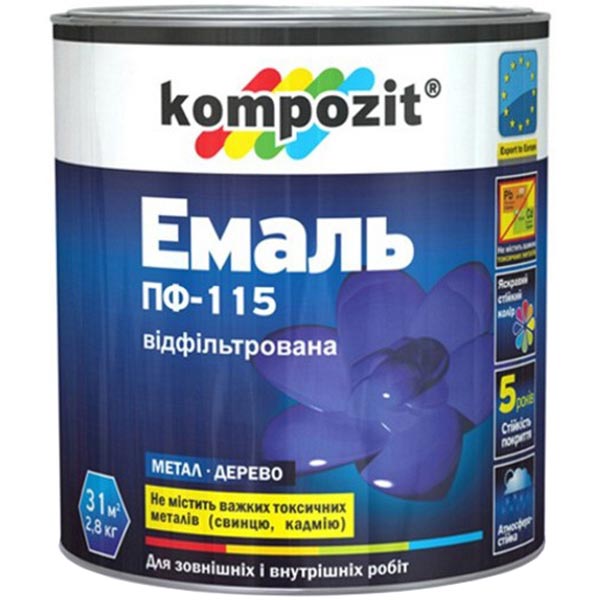 Емаль Kompozit ПФ-115 червона 12 кг