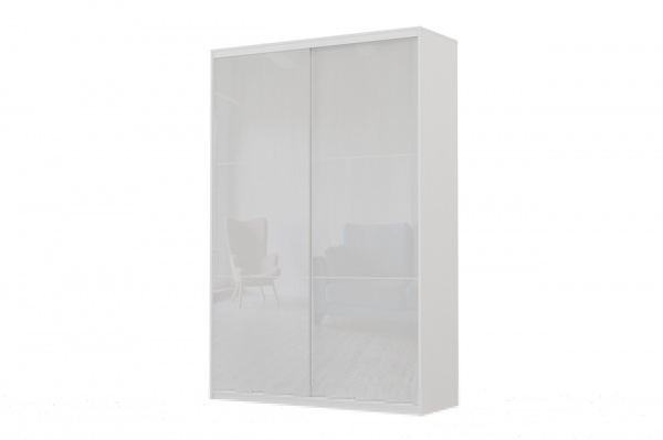 Шафа-купе SLIM Viskonta ДСП 1600x600x2400 мм білий двері скло