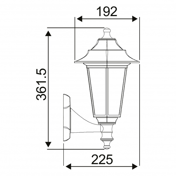 Светильник уличный настенный HOROZ ELECTRIC Begonya 2 E27 40 Вт IP44 черный 400-010-117 