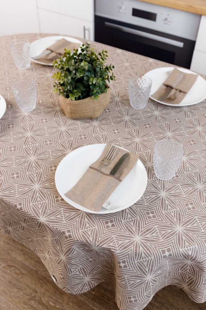 Скатерть овальная 133х240 Корица Прованс