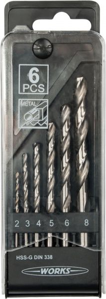 Набор сверл по металлу Work's 2-8 мм 6 шт. H601-4