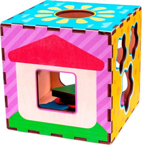 Розвиваюча іграшка Quokka дерев'яний куб-сортер 16 х 16 см. QUOKA003A