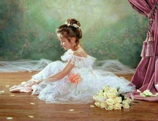 Картина стразами на підрамнику Маленька балерина 40x50 см 188520 Діамантові ручки 