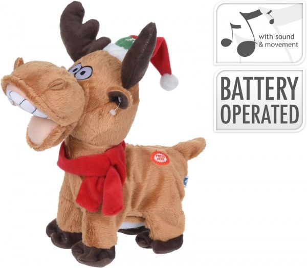 Мягкая игрушка Олень двигается и поет 28 см 