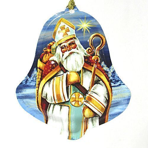 Елочная игрушка колокольчик Святой Николай 10 см 
