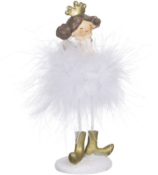 Декорація новорічна Сувенір Ангел з пір'ям 5х13 см ZY173041AC 