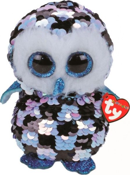 Мягкая игрушка TY Flippables Голубая сова Topper 15 см 36348
