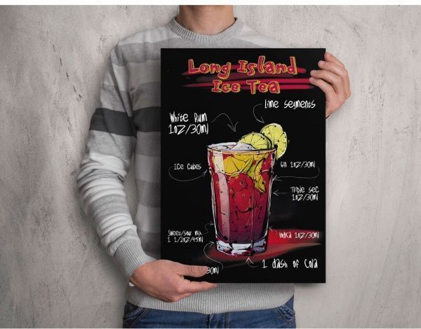 Постер Лонг-Айленд черный 27 см