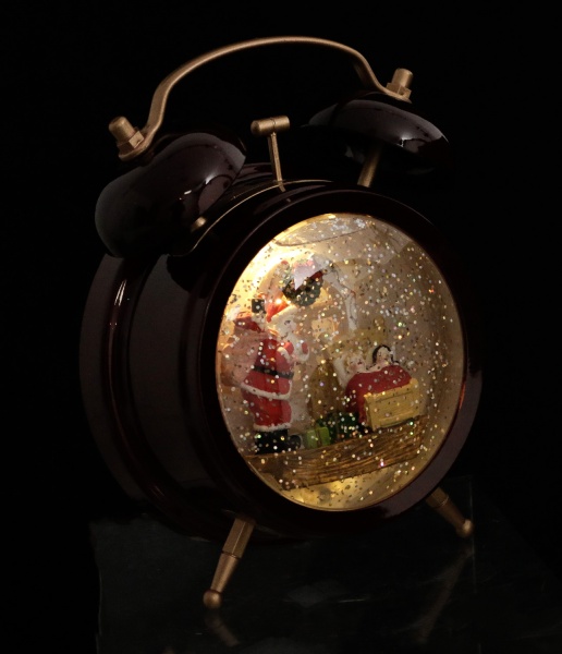 Фонарь декоративный Часы Санты подарки 14x8, 5x19 см