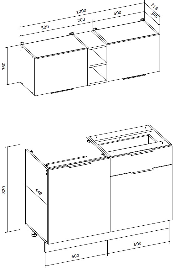 Кухня Грейд Инес ДСП 1,2мкашемир/дуб кремона торро/кашемир