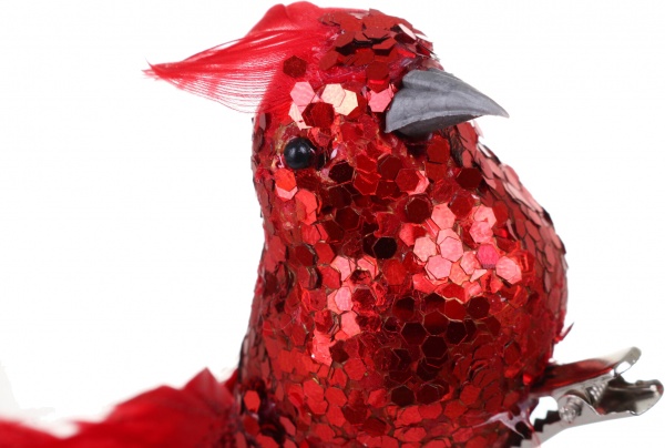 Елочная игрушка Птичка 18 см красная HF20Y12-01 