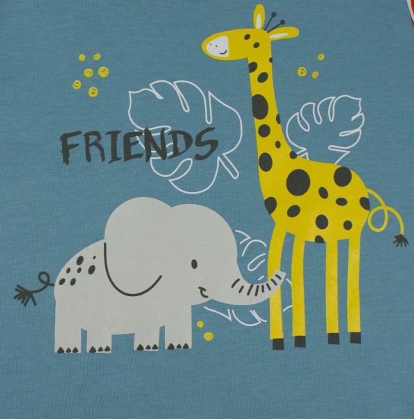 Пижама детская для мальчика Luna Kids Звери р.128-134 бирюзовый 