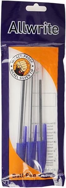 Набор ручек шариковых Lexi Allwrite Paperball 3 шт. синие 