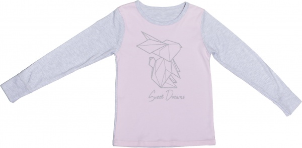 Пижама детская для девочек р.122 розовый меланж 