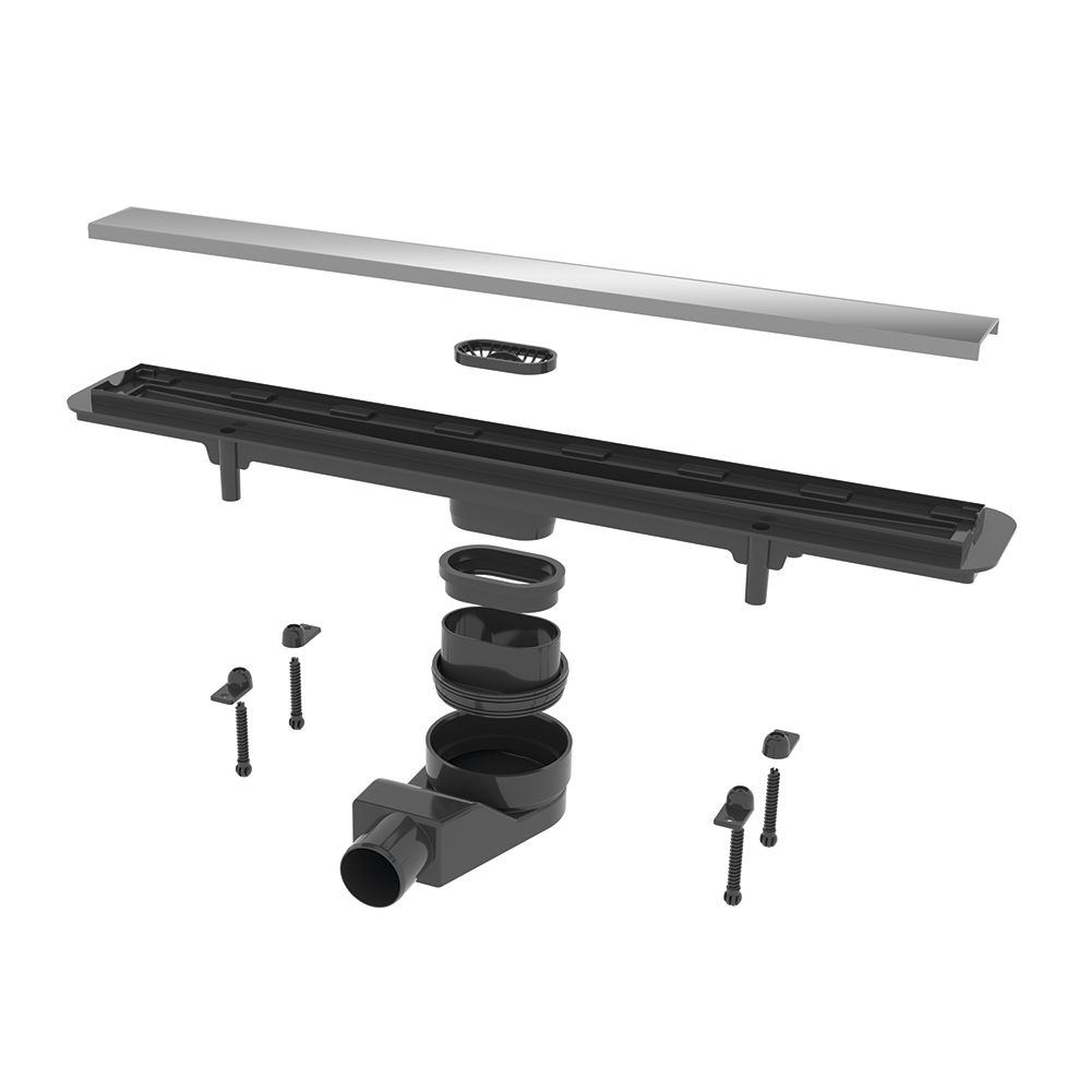 Линейный трап для душа Rhein с решеткой из нержавеющей стали 550 мм