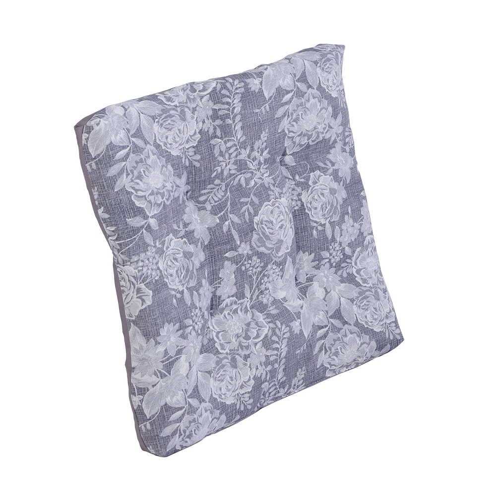 Подушка на крісло Ost-Fran 40х40x6 см лонета Yoko flor liso gris стьобана