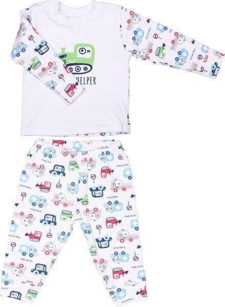 Пижама для мальчиков Фламинго р.80 белый 