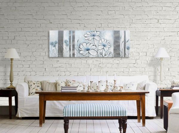 Картина Голубые цветы 50x150 см Юрис Проф Арт 