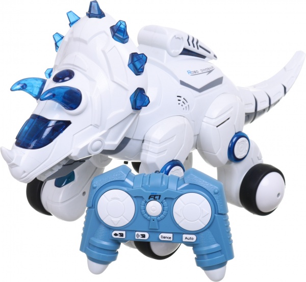 Інтерактивний робот Shantou Трицератопс 34х18х23 см біло-блакитний 1043A