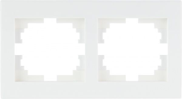 Рамка двухместная Lezard Rain горизонтальная белый с белой вставкой 703-0202-147