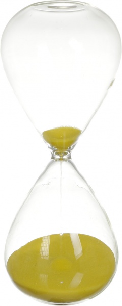 Годинник пісочний витончений на 30 хвилин жовтий 8х20,2 см