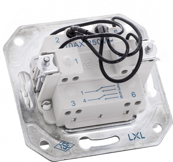 Выключатель проходной двухклавишный LXL Oscar TL1105BA с подсветкой кремовый TL1105BA Cream