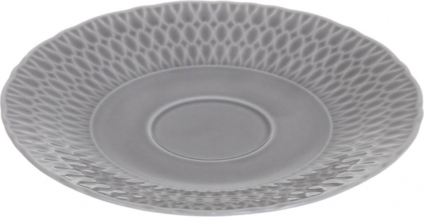 Блюдце Sofia 16 см порцелянове сіре Cmielow