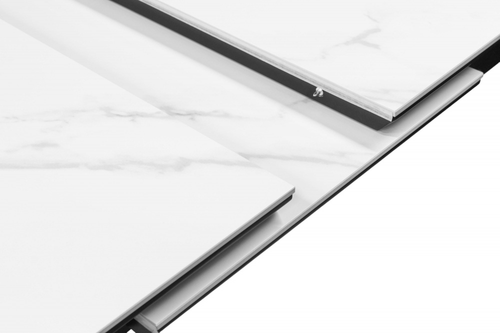 Стол Центр Меблів Arden 1200(1600)x800x760мм мрамор светлый/черный