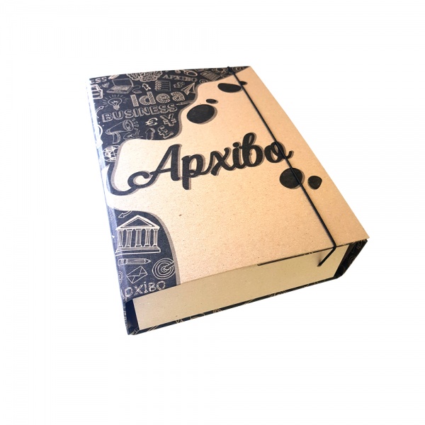 Папка-короб на резинке Люкс А4 60 мм крафт-покрытие в ассортименте iTEM