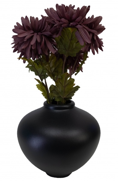 Ваза керамическая Nana ceramics Юла 21 см муар черный 
