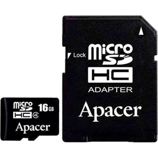 Карта пам'яті Apacer microSDHC 16 GB Class 4 + adapter AP16GMCSH4-R