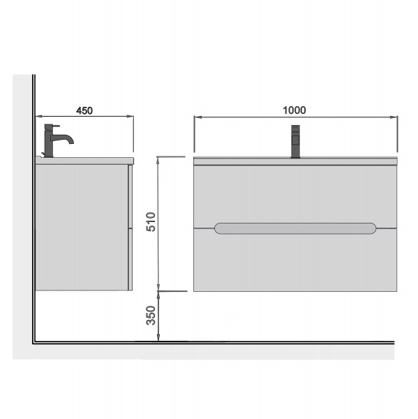 Тумба підвісна Мойдодир Marko 100 с умывальником Cosmopolitan 100