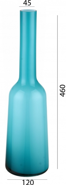 Ваза Wrzesniak Glassworks Bottle 46 см бирюзовая 