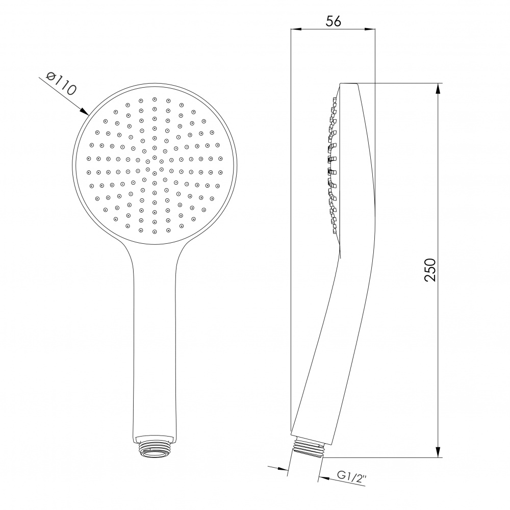 Ручний душ Imprese LSR-110R, 110 мм, 1 режим, хром