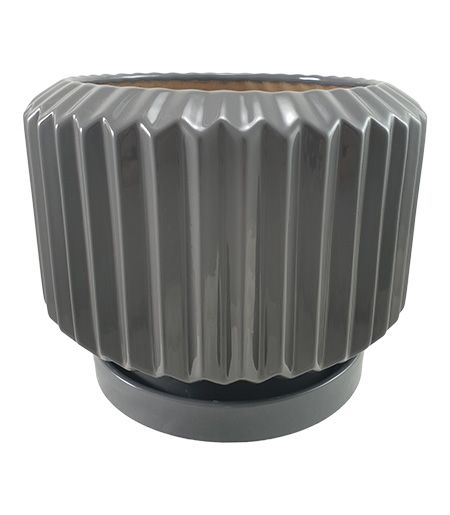 Горщик керамічний Резон Барбарис круглий 4,1 л сірий (Р285сір) 