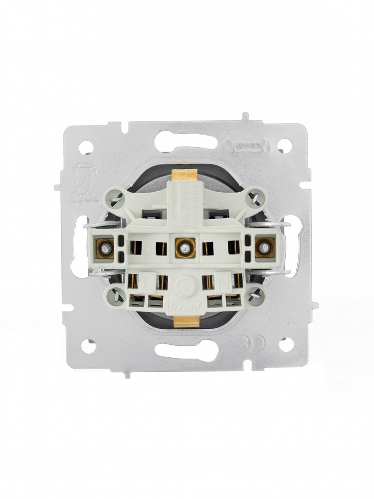 Механизм розетки 1 с заземлением Lezard Vesna IP20 серый 742-3588-123B