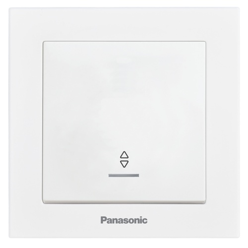 Вимикач прохідний одноклавішний Panasonic Karre Plus 55 з підсвіткою білий WDTC90042WH-UA1