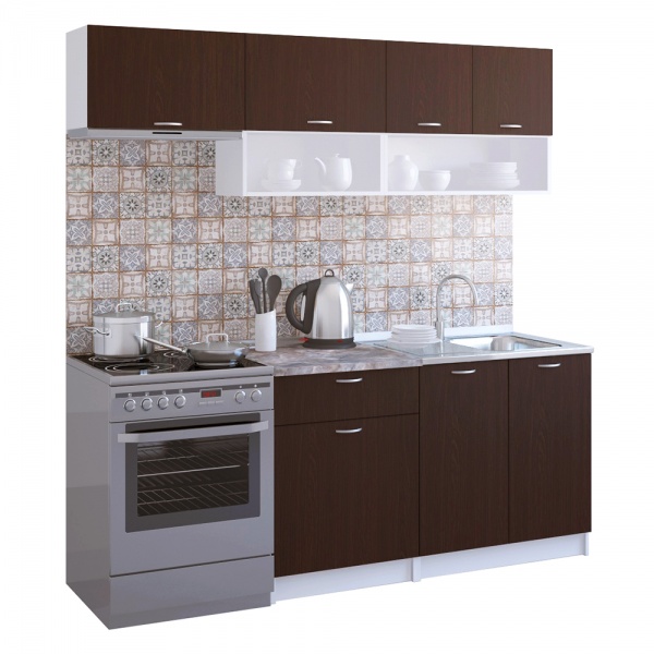 Кухня Полли дуб венге/белый ЛДСП 2 м 